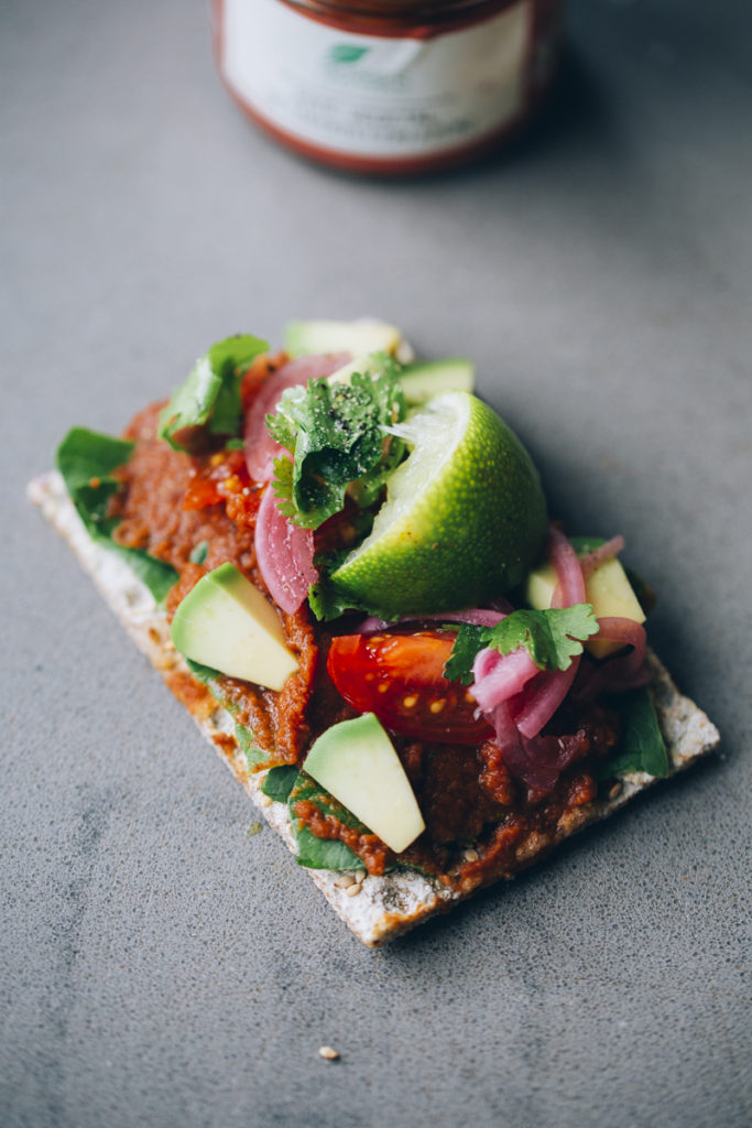 Mini pizza con patés vegetales