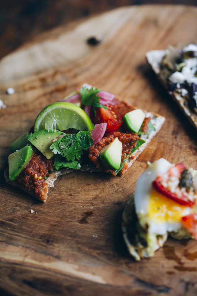 Mini pizza con patés vegetales