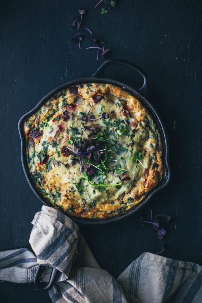 imagen de una frittata de verduras