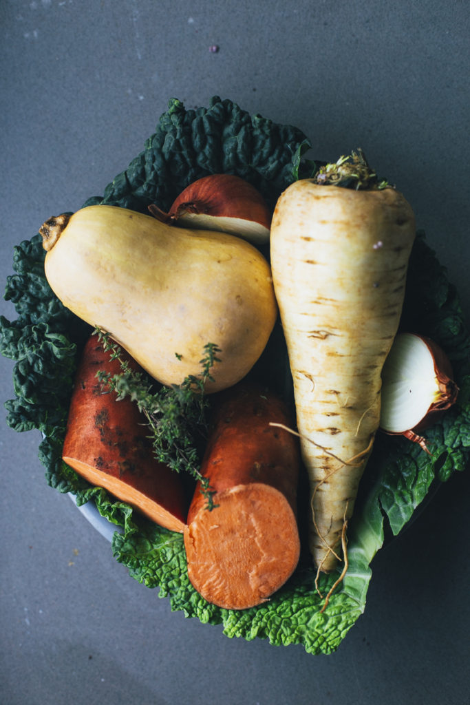 imagen de diferentes verduras de raíz