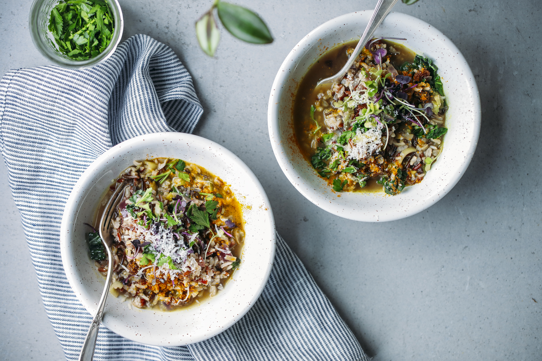 Caldo de verduras con arroz