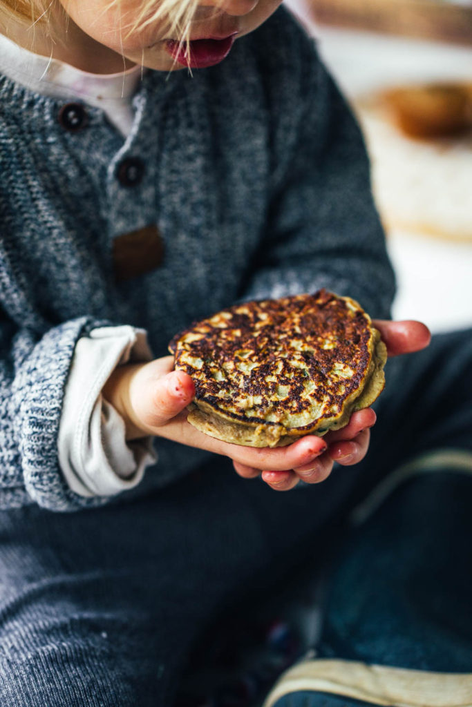 Pancakes de plátano y calabacín